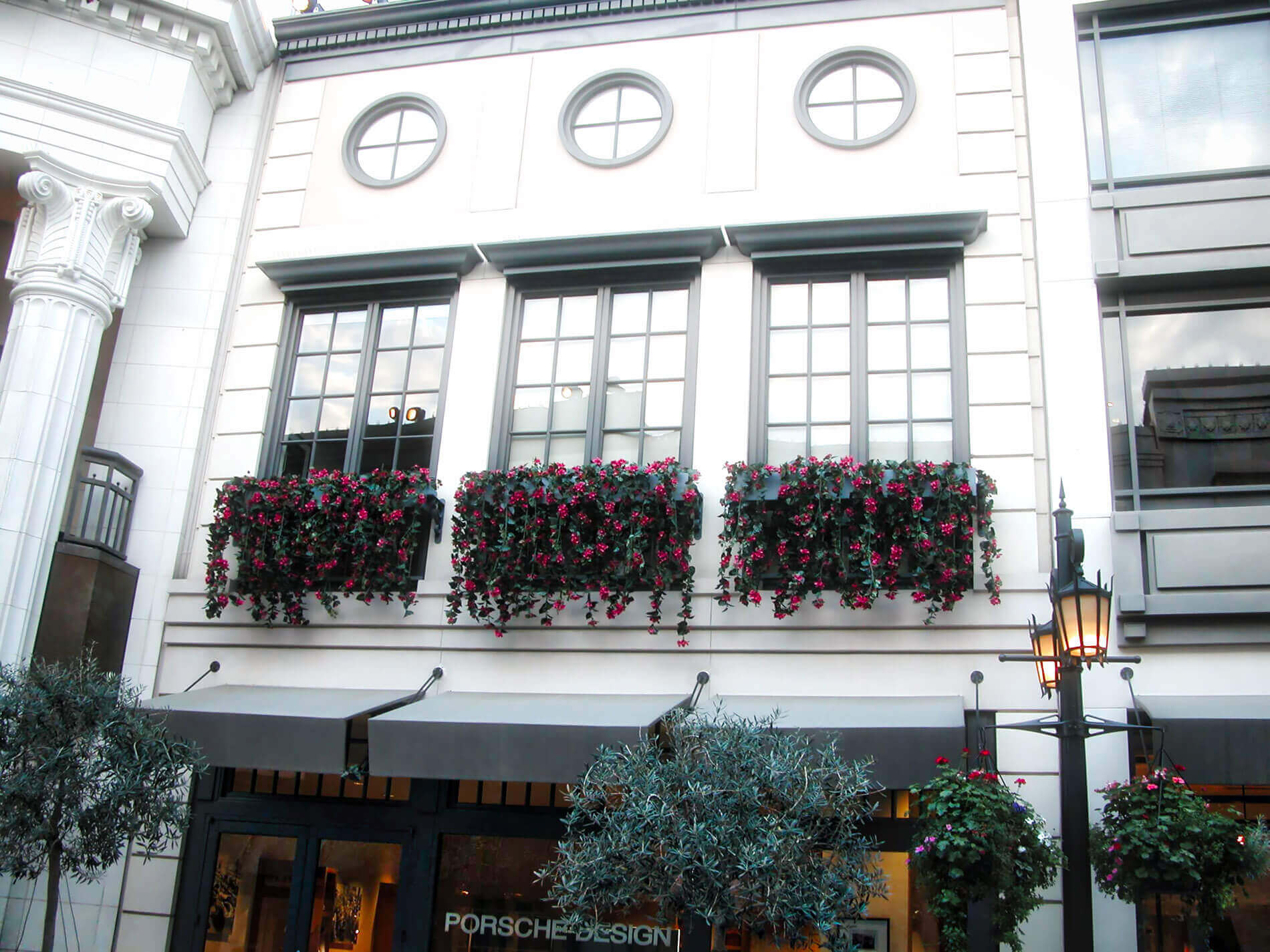 Artificial bougainvilleas on rodeo drive