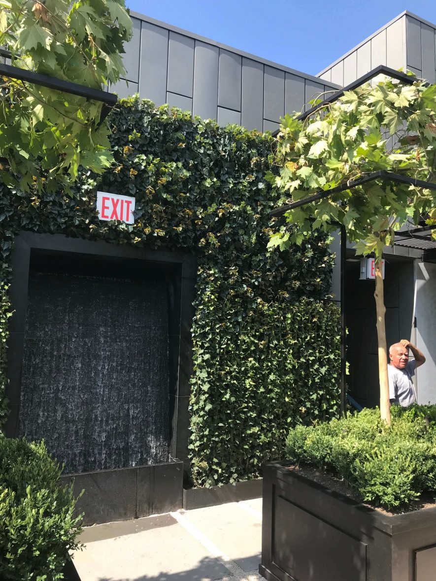 London Planetrees & Exterior Green Wall at Restoration Hardware Restaurant New York