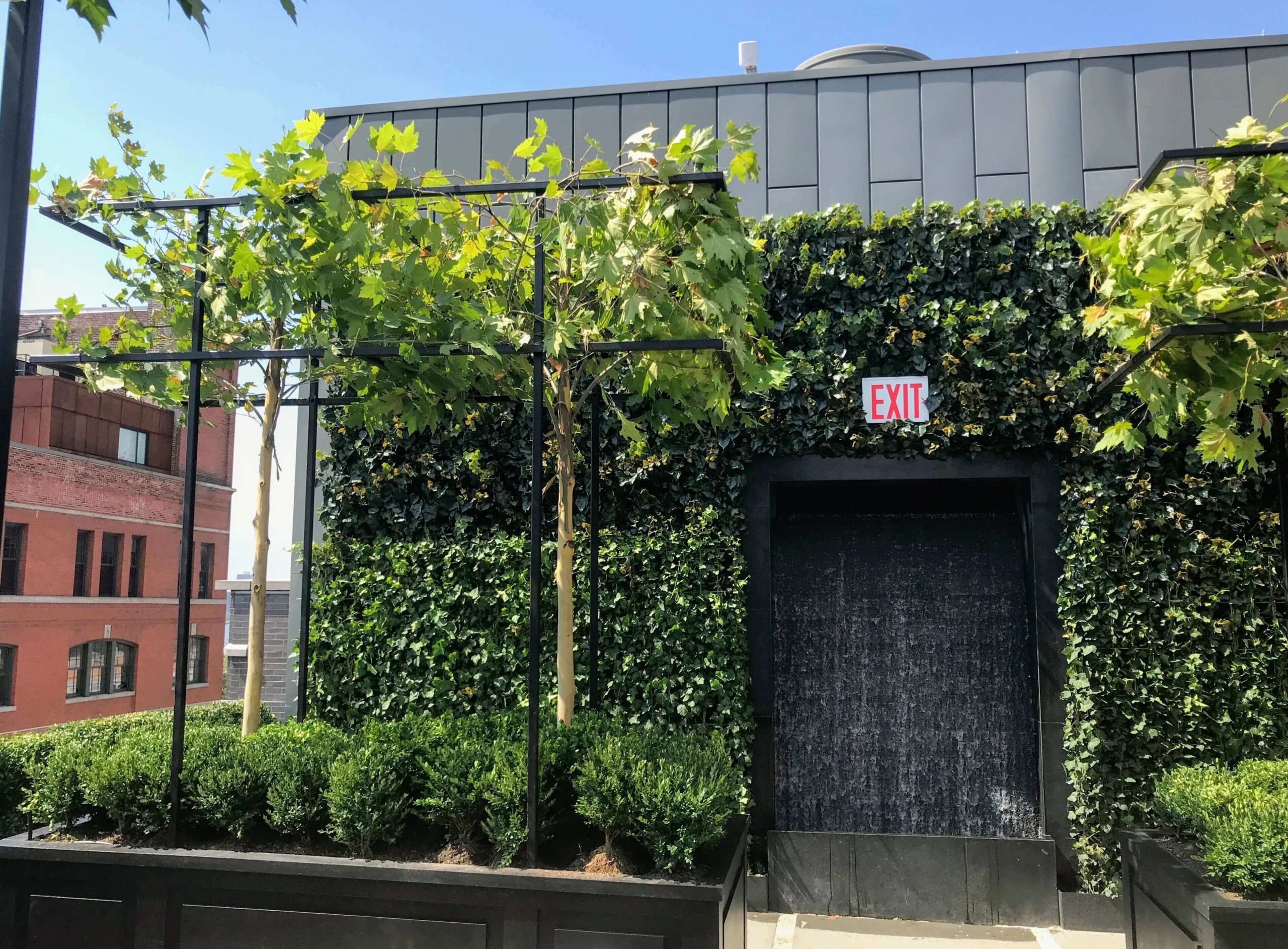 Exterior Green Wall & London Planetrees at Restoration Hardware Restaurant New York