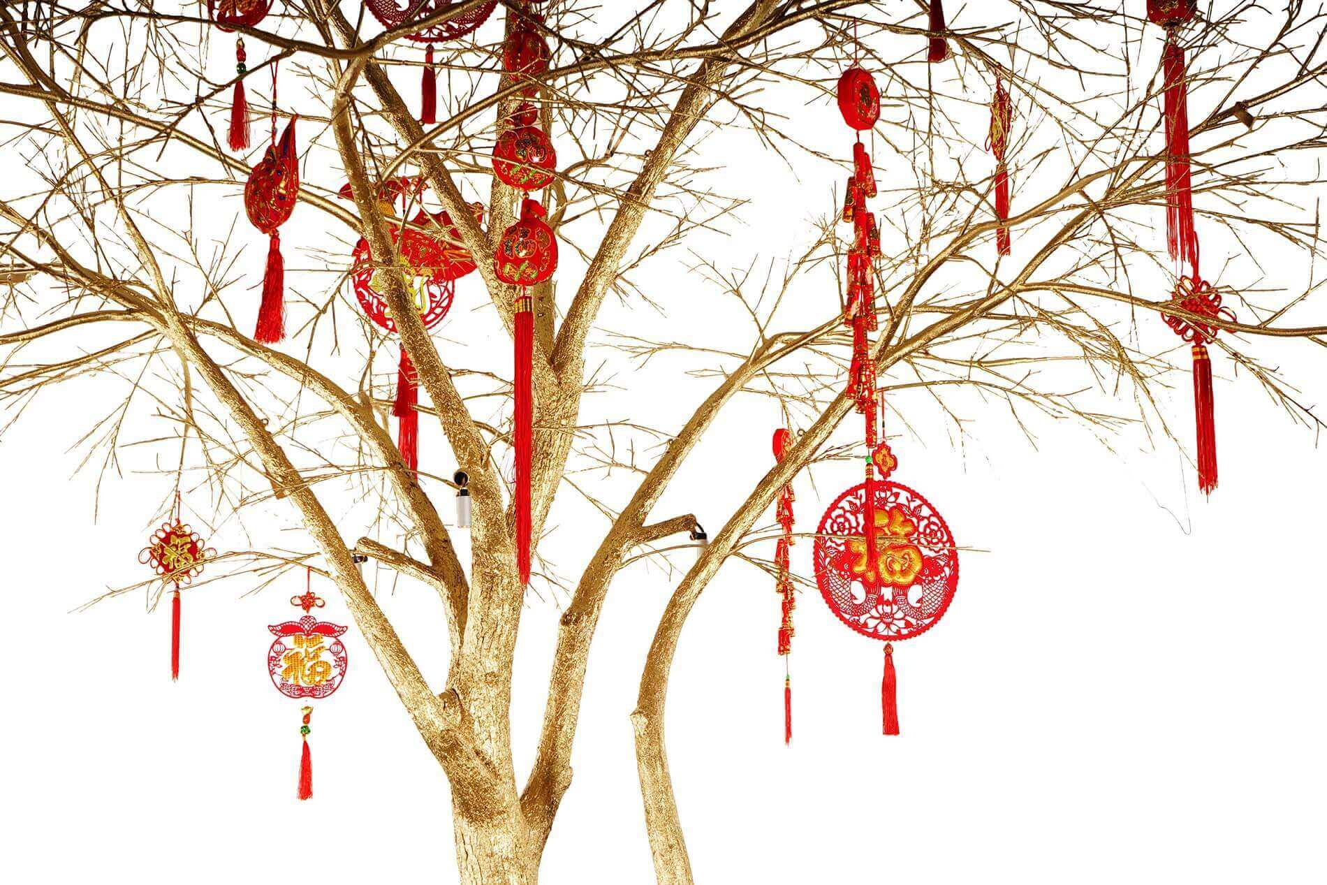 Golden cherry blossom tree for chinese new year
