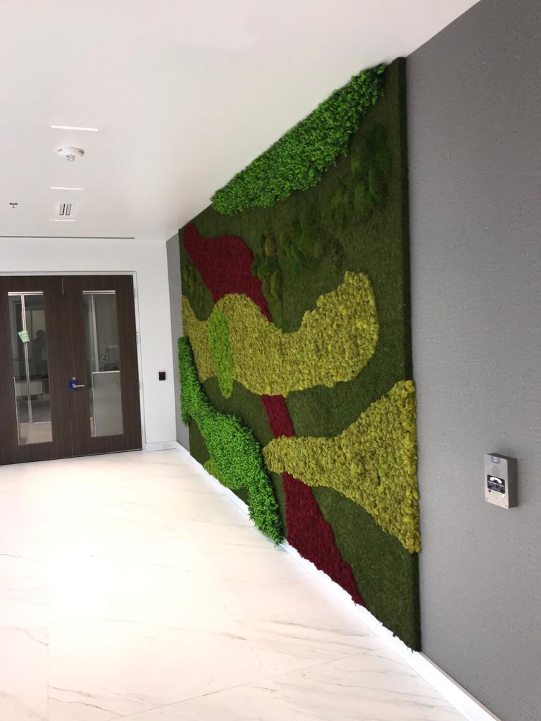 Custom Artificial Moss Green Wall