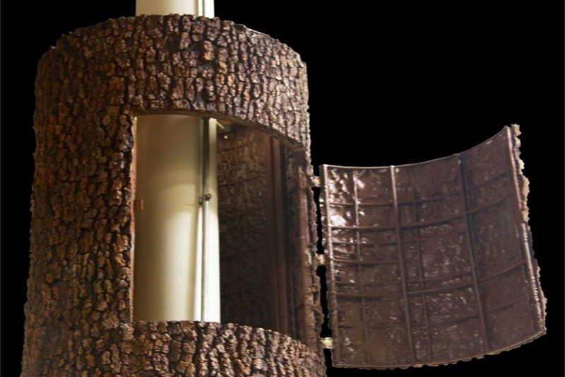 Fabricated Exterior Tree Trunk Cell Phone Tower Concealment Column Open Door Product