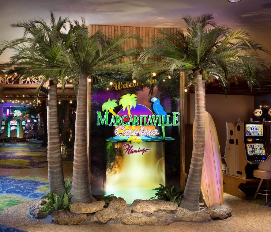 Preserved Coconut Palm Trees at Entrance to Margaritaville Casino & Restaurant, Las Vegas