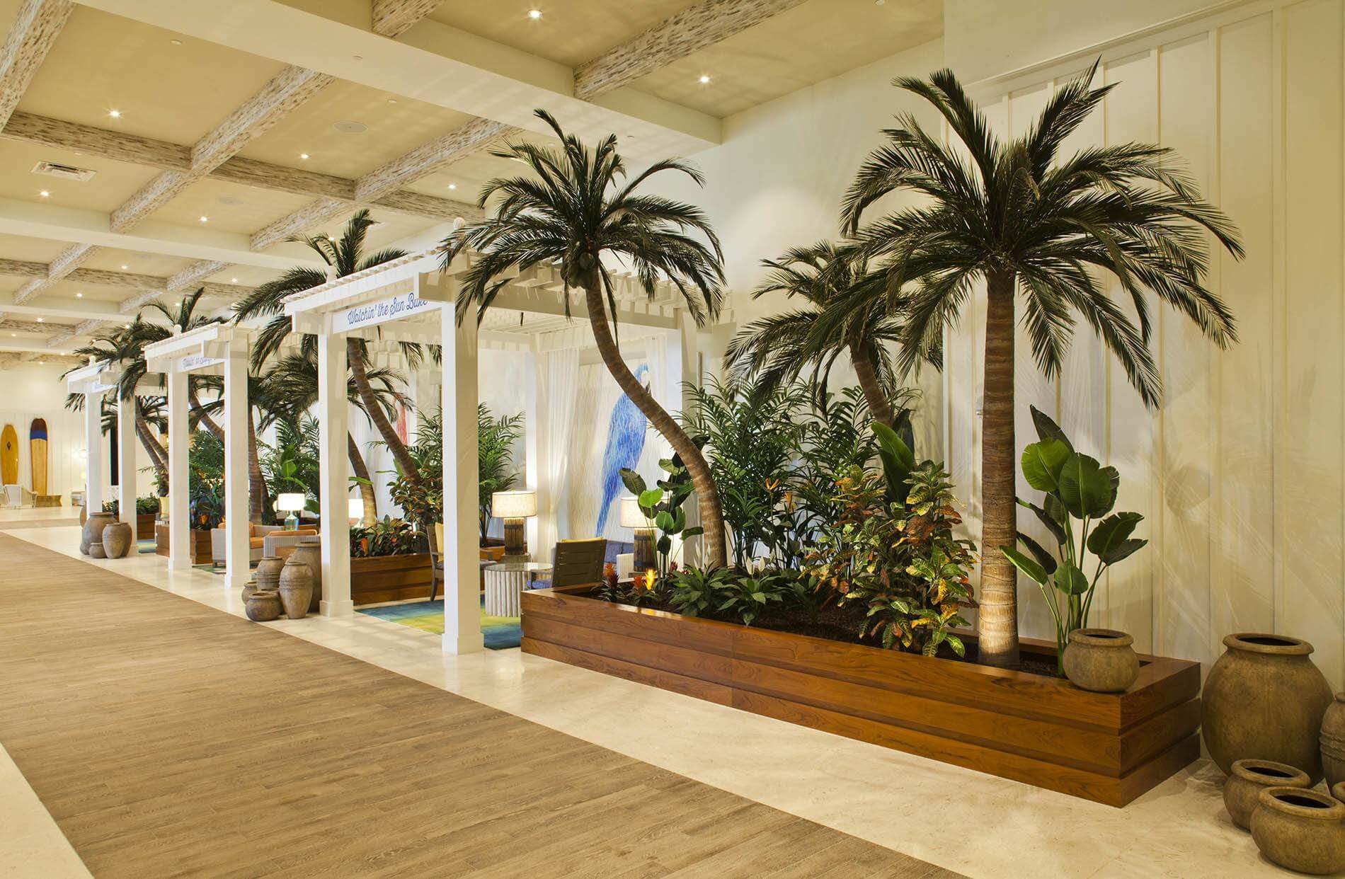 Fabricated Coconut Palm Trees lobby area view 2