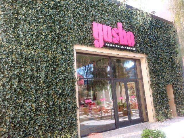Outdoor plant wall for yusho at monte carlo