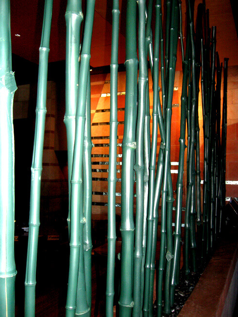 Close up of Fabricated Green Bamboo Cane