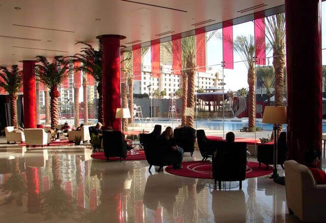 Palm trees in lounge area at Westgate Planet Hollywood