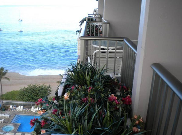 Balcony Flowers and Ocean View