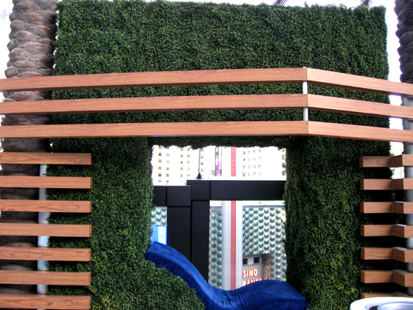 Green Wall with Built-In Seating