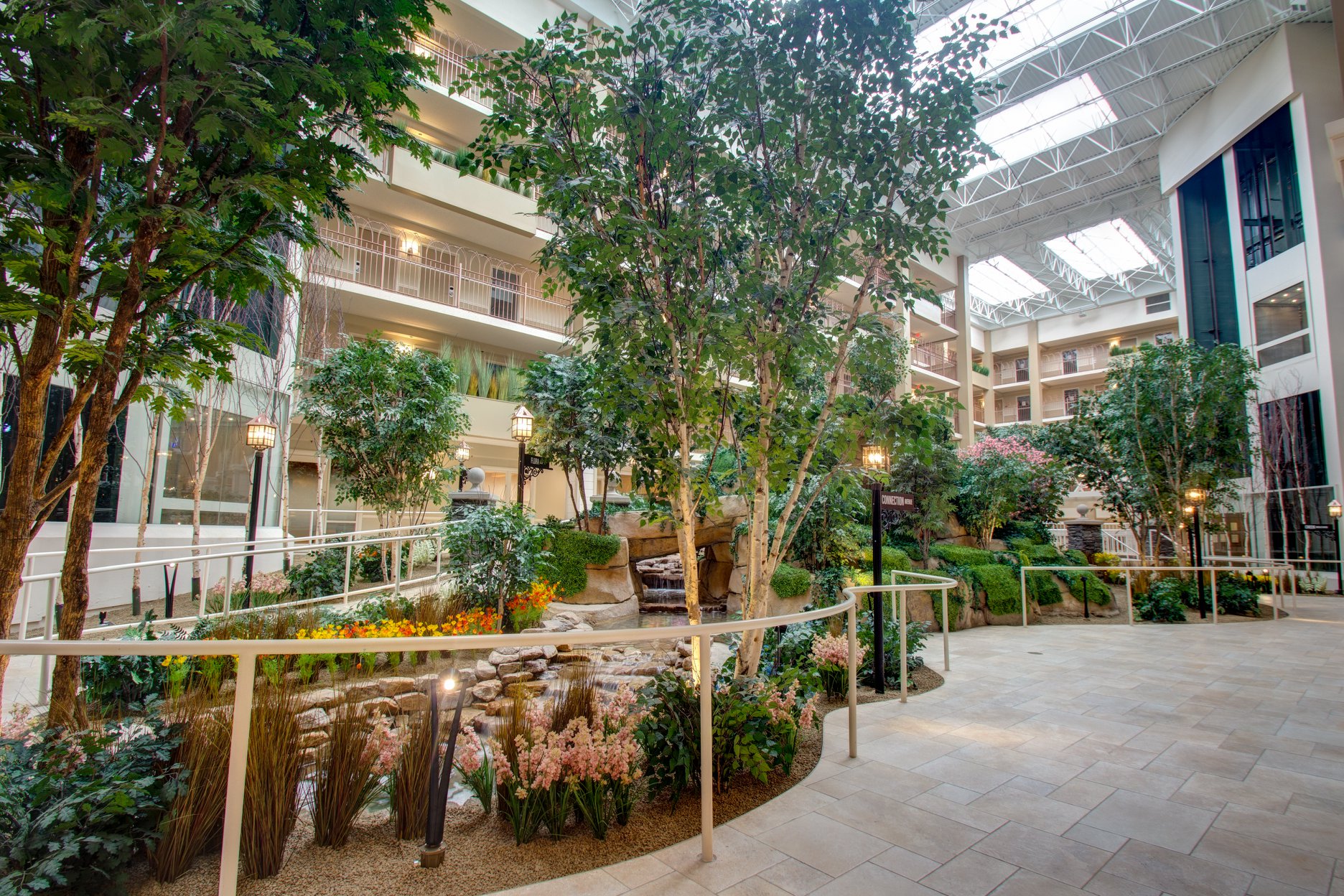 Interior Atrium Faux Trees and Plants