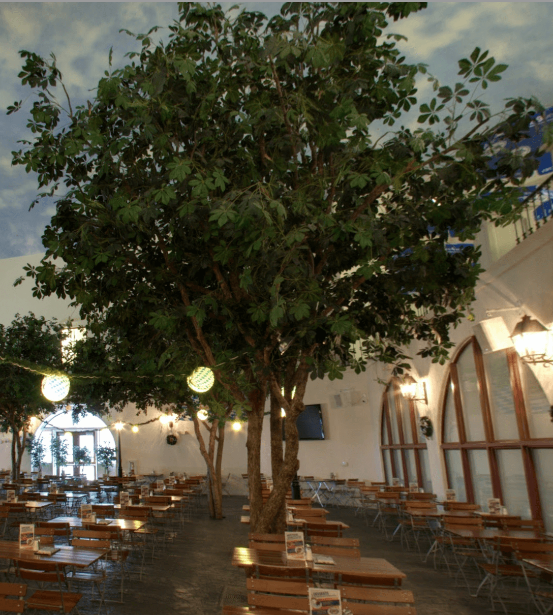 Close up view of Replica Chestnut Tree at Hofbrauhaus Restaurant & Beer Garden, Las Vegas